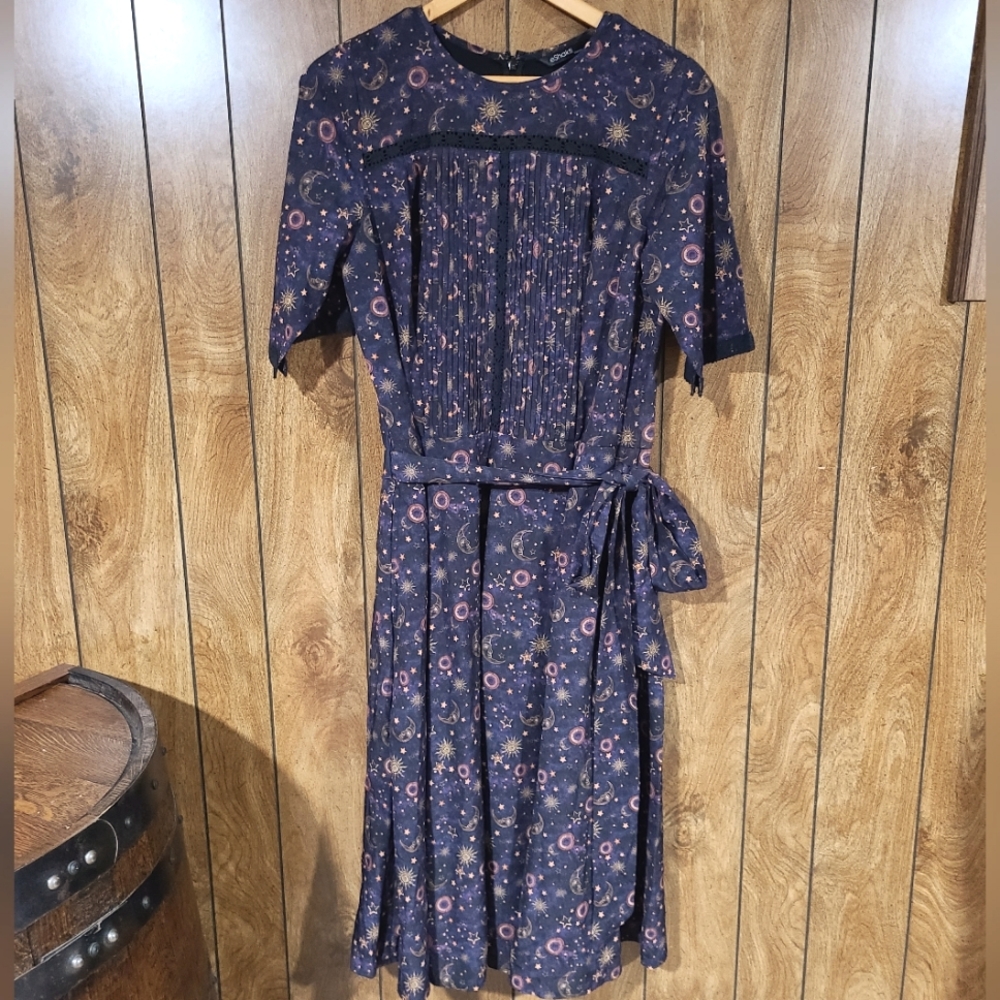 Custom eShakti celestial pattern prairie dress